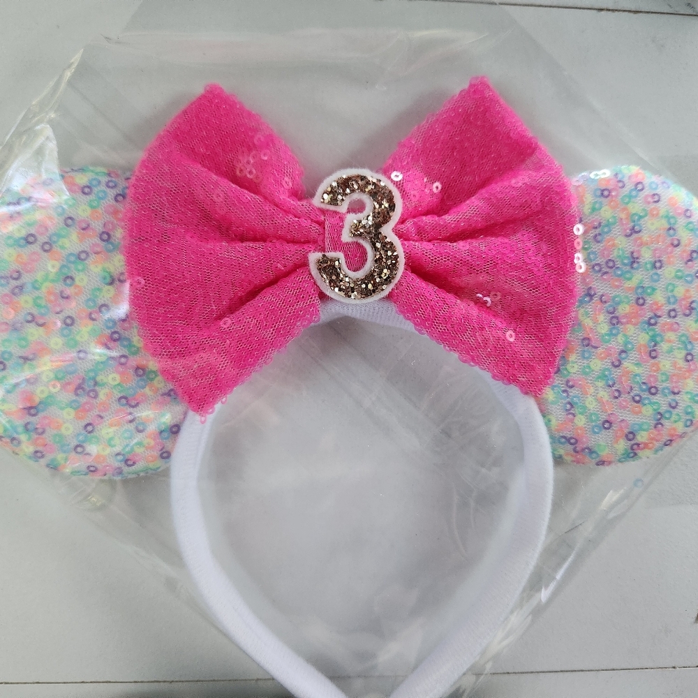 Minnie Mouse 3rd Birthday Sprinkle Ears